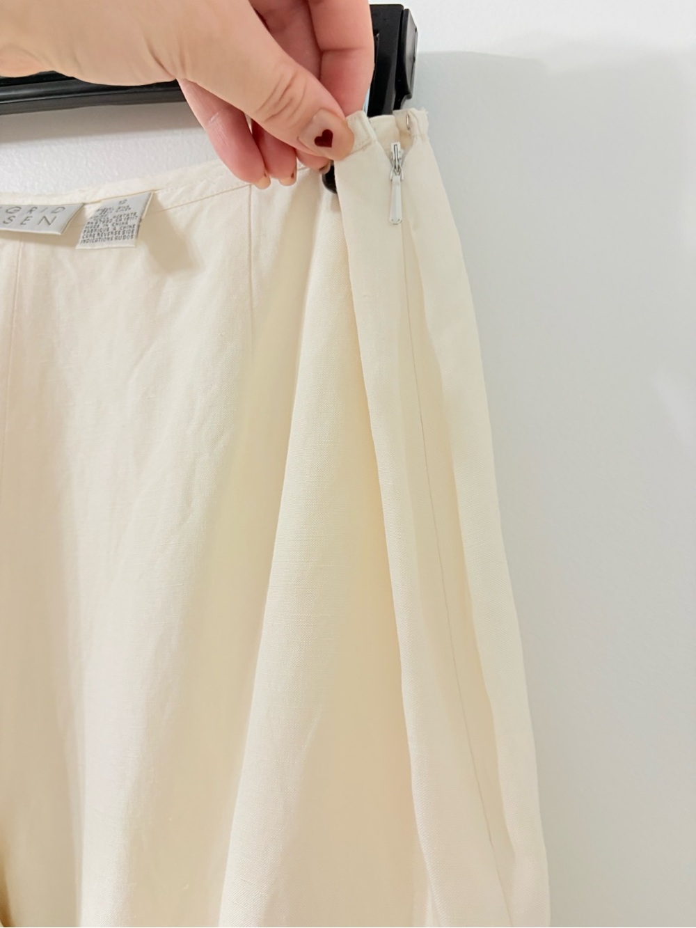 VTG SIGRID OLSEN Cream Wide Leg Trousers Silk Linen Old Money Minimalist Chic 12 - Picture 4 of 5